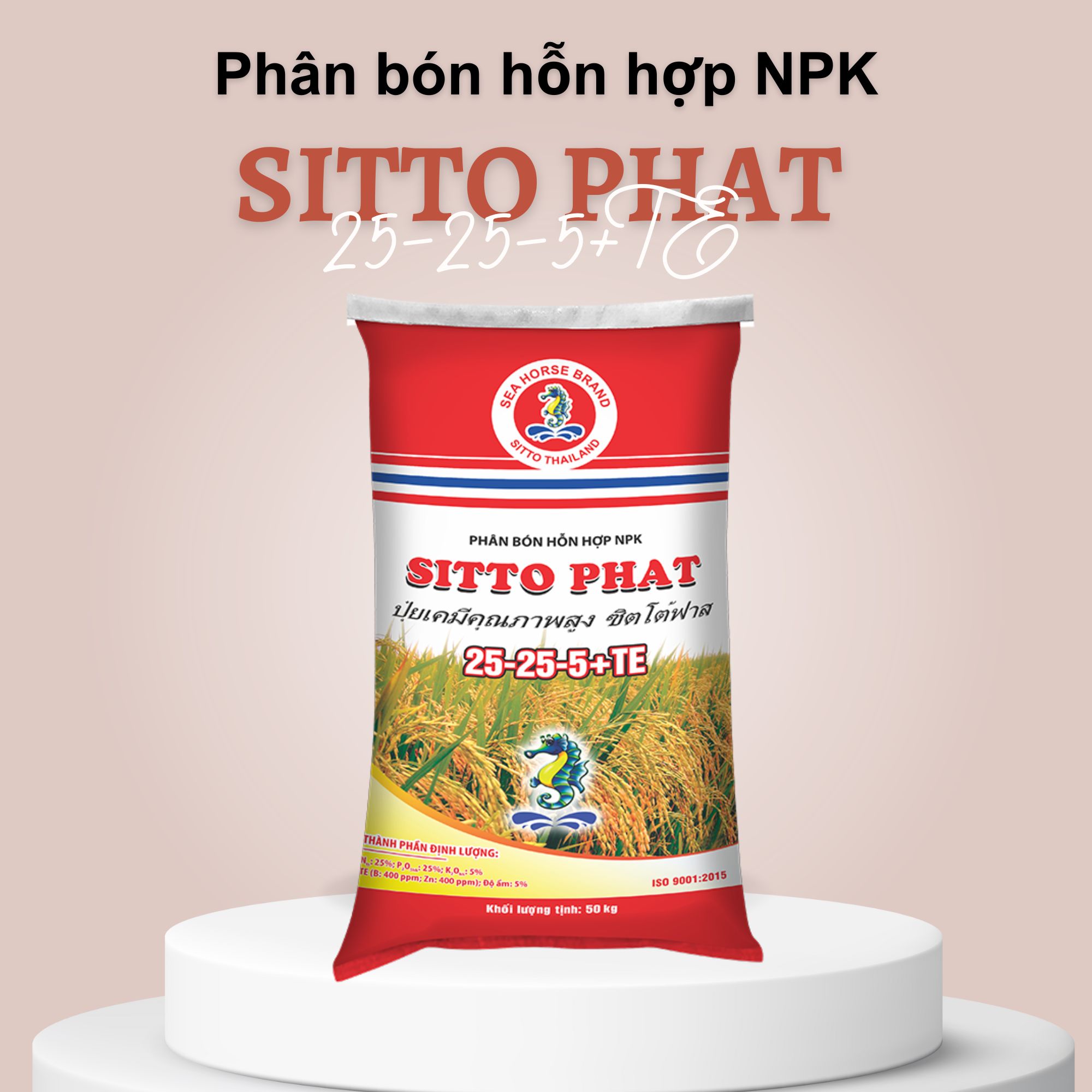 Phân bón NPK Sitto Phat công nghệ - Sitto Phat 25-25-5+TE (Bao 50kg)