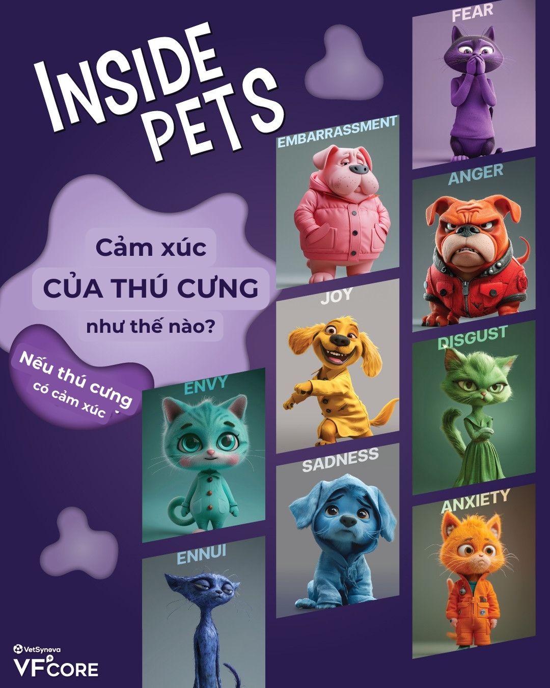 Inside out pet: Cảm xúc đặc biệt của thú cưng mà bạn nên biết!