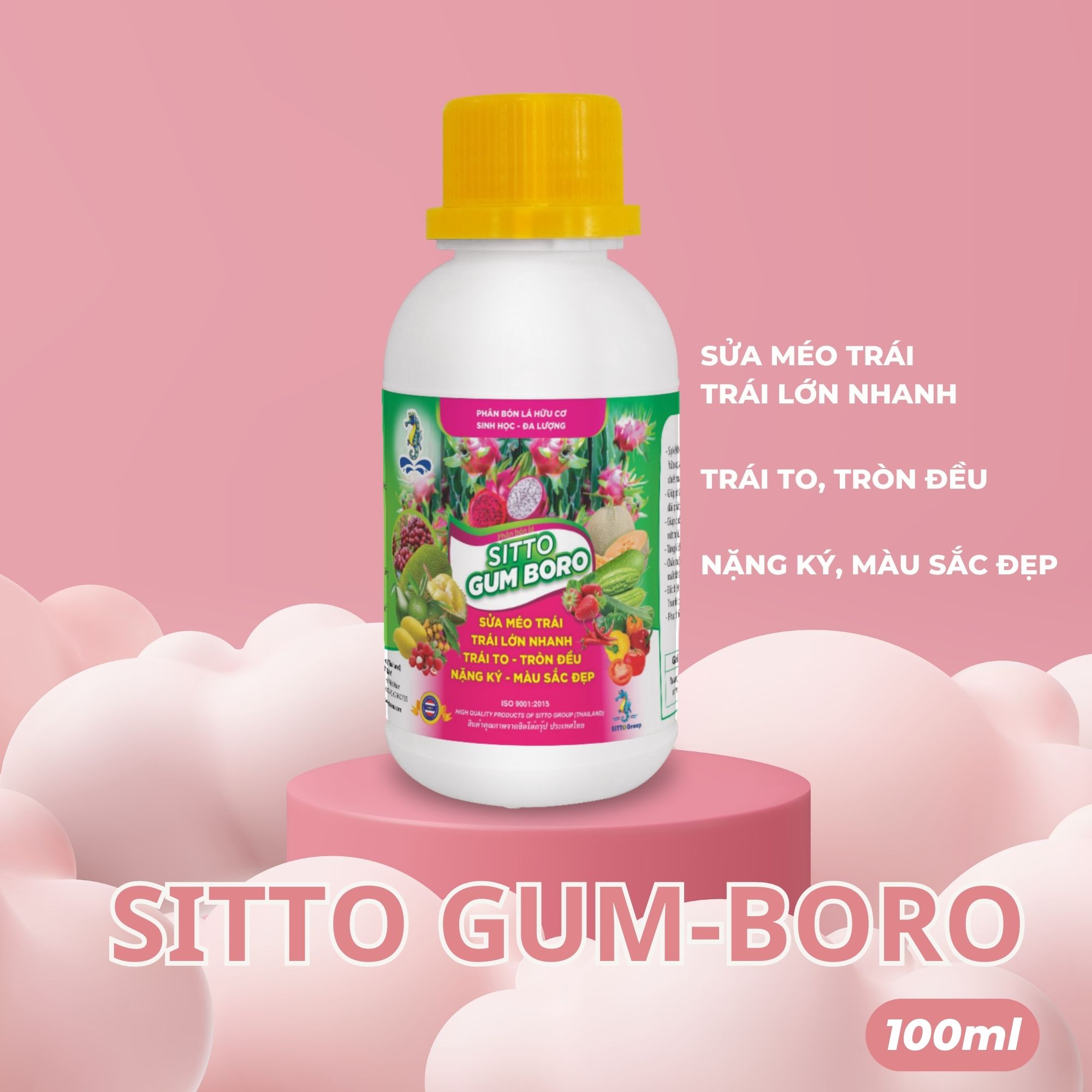 Sitto Gum-Boro (Chai 100 ml) - Sửa méo trái, Trái lớn nhanh - Trái to, tròn đều