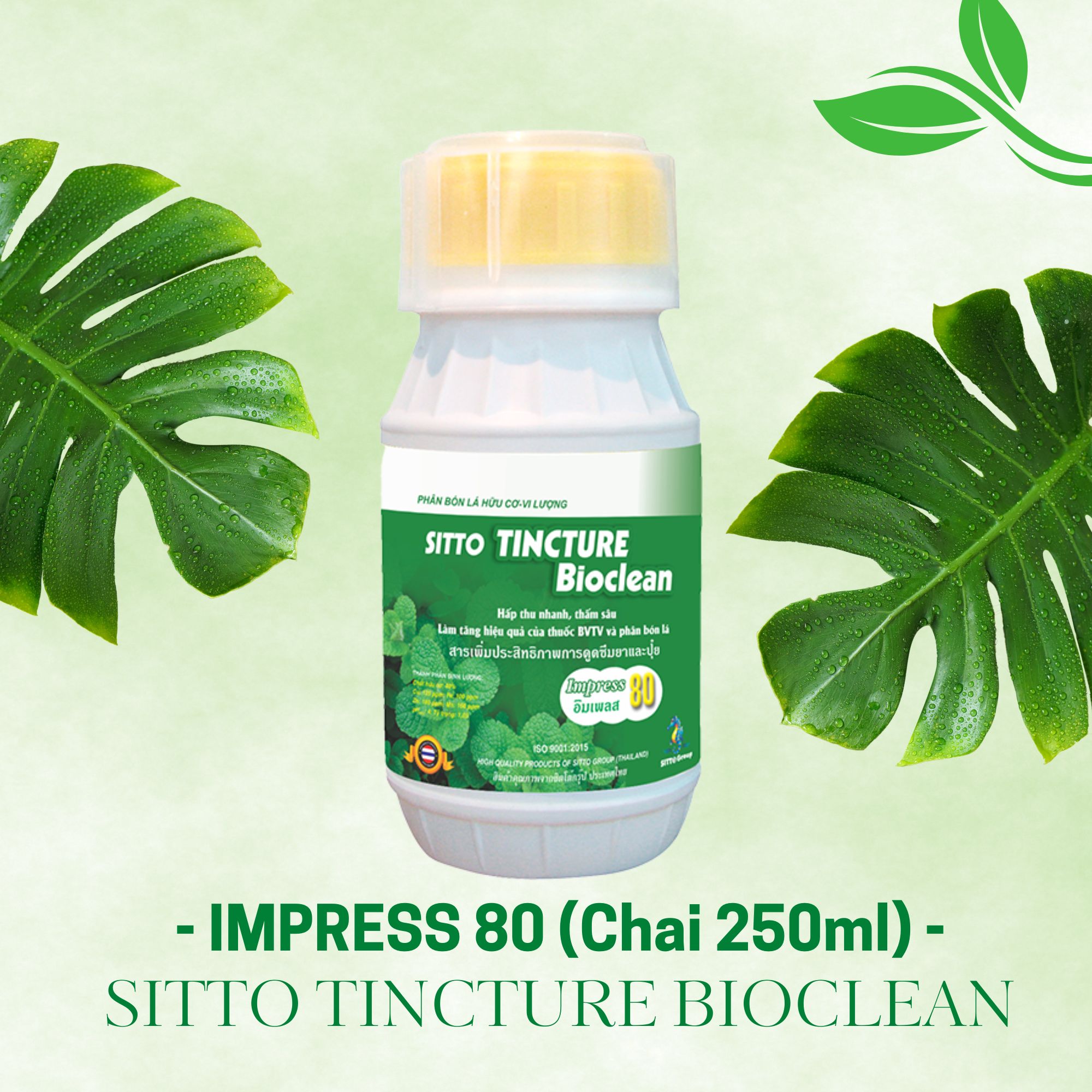 Sitto Tincture Bioclean - Impress 80 (Chai 250ml) - Hấp thu nhanh, thấm sâu