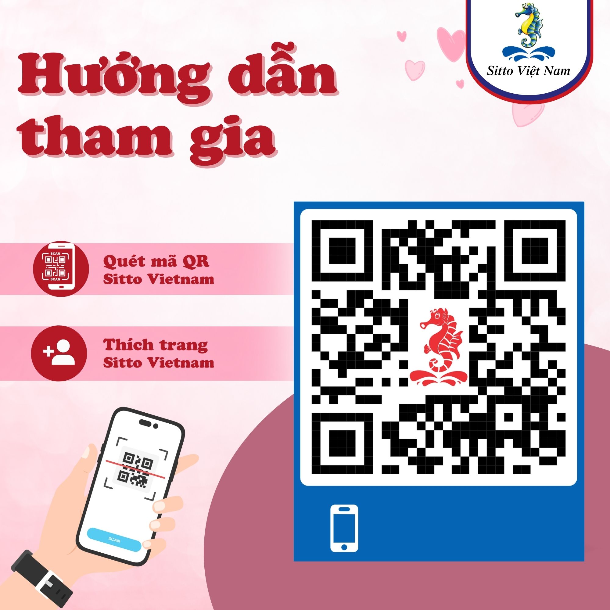 Quét QR code - Like trang fanpage Sitto Vietnam