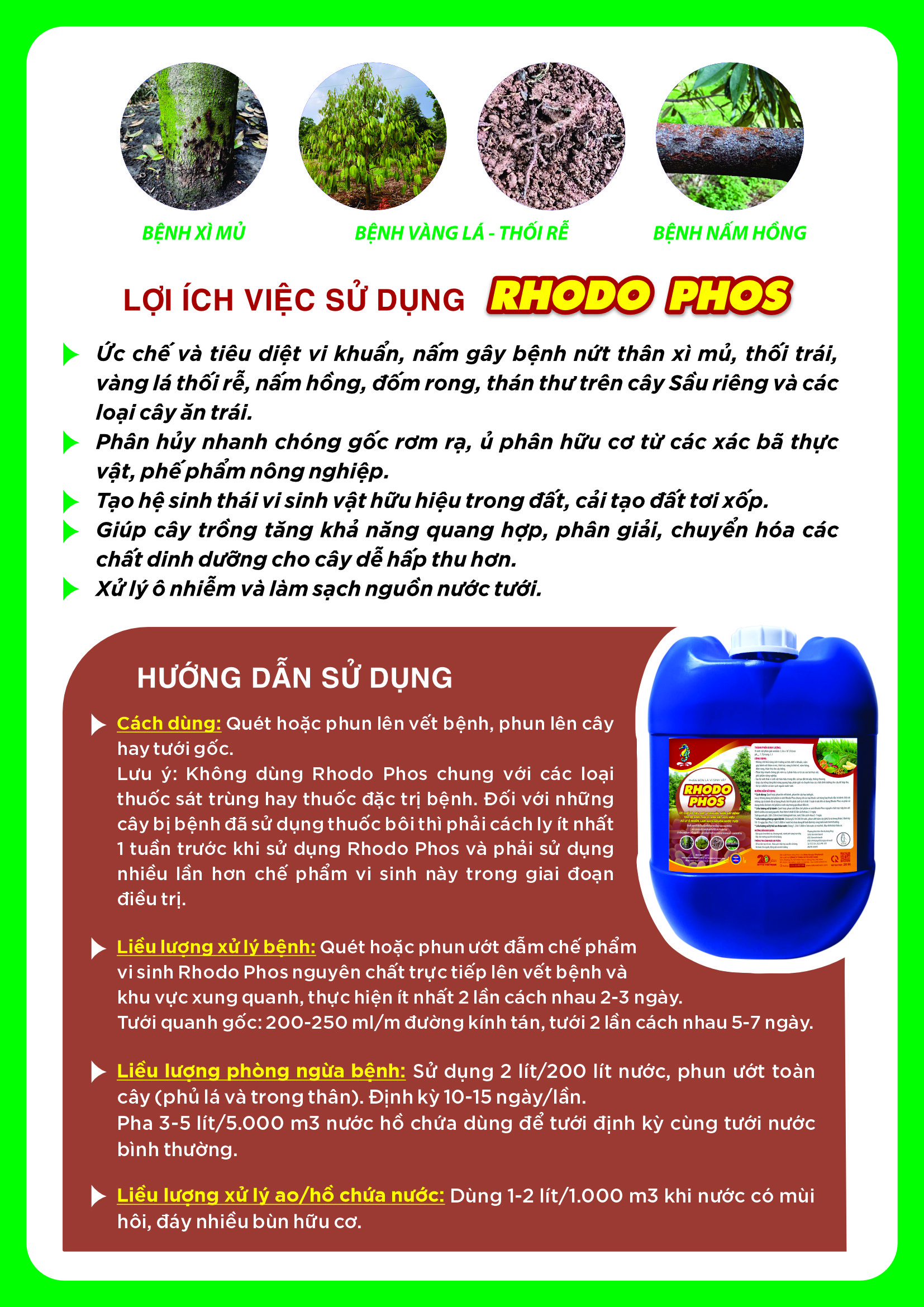 HƯỚNG DẪN SỬ DỤNG RHODO PHOS