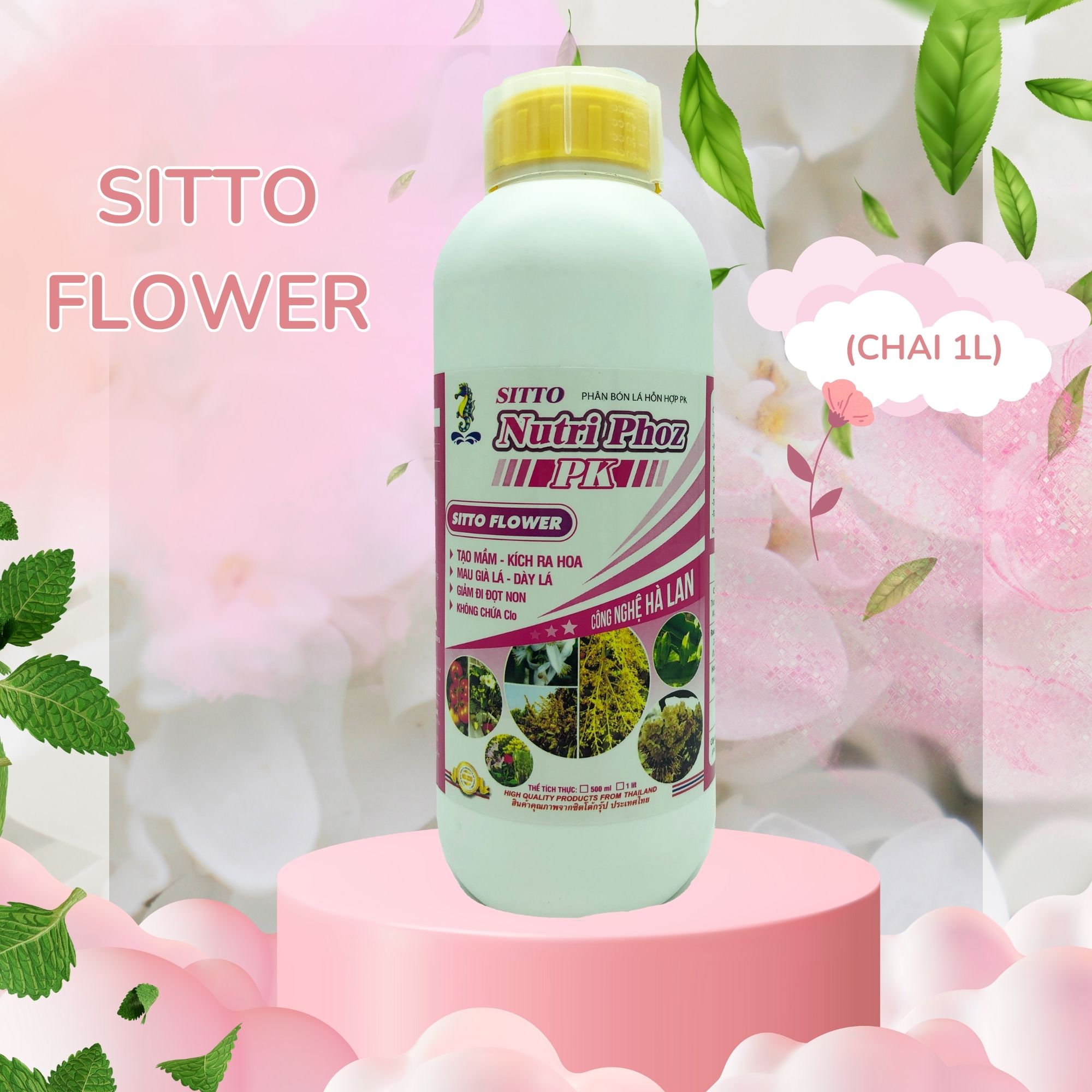 Phân bón lá Sitto Flower (Chai 1l) - Tăng năng suất và chất lượng nông sản