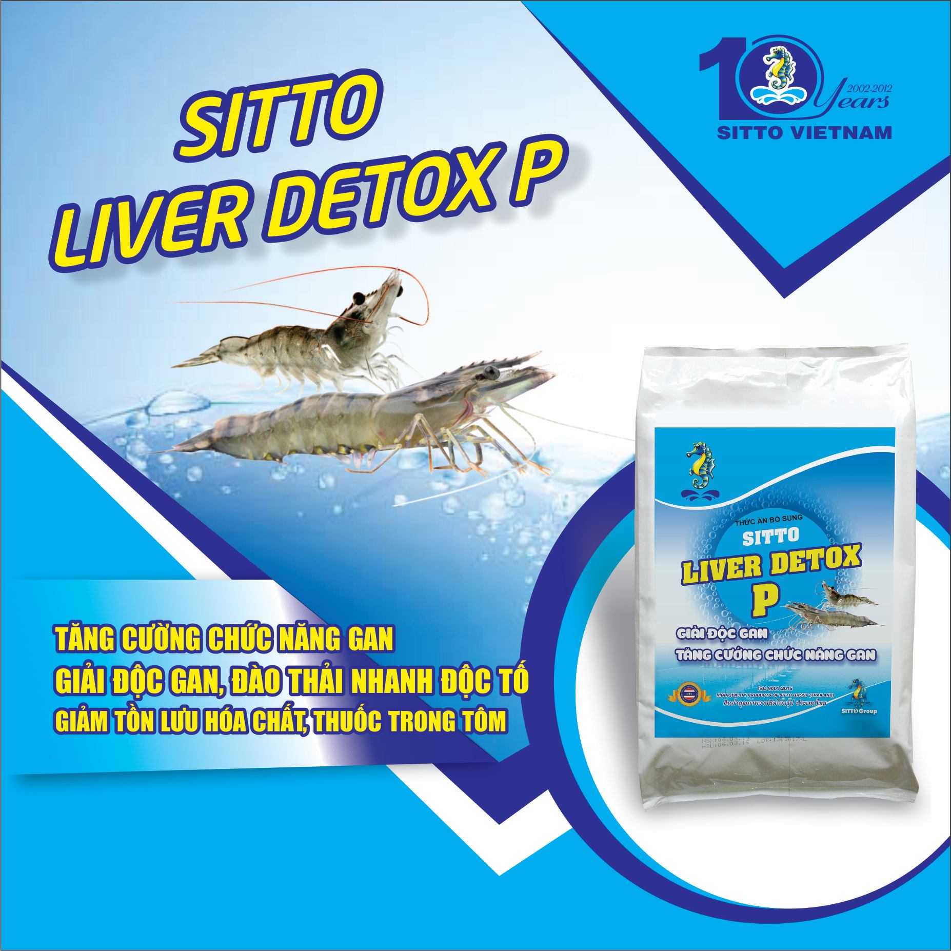 Thuốc thủy sản Sitto Liver Detox P (Gói 500g) - Tăng cường chức năng gan