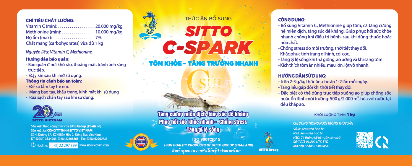 SITTO C-SPARK - Giải pháp giúp tôm khỏe, tăng trưởng nhanh