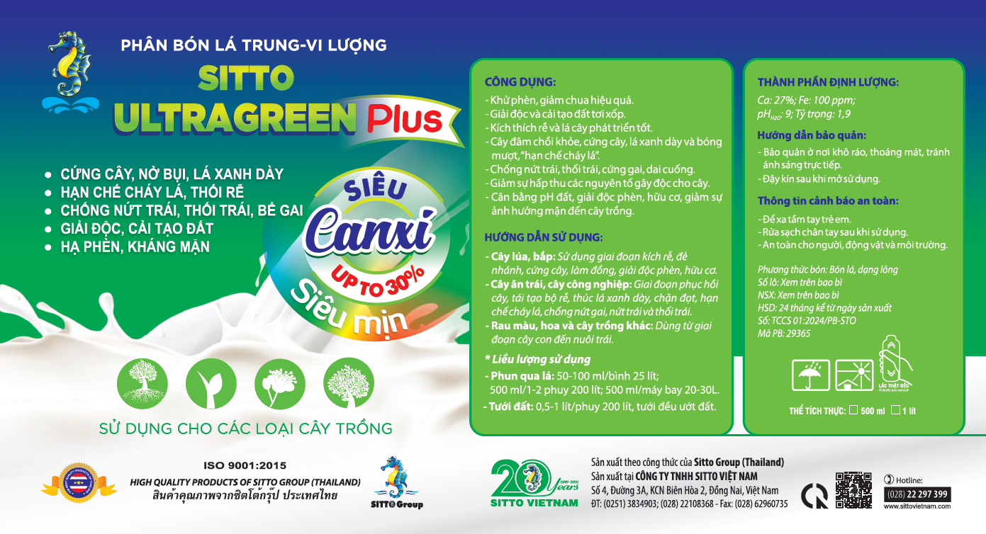 Sitto ULTRAGREEN PLUS - Siêu Ca dạng lỏng, siêu mịn