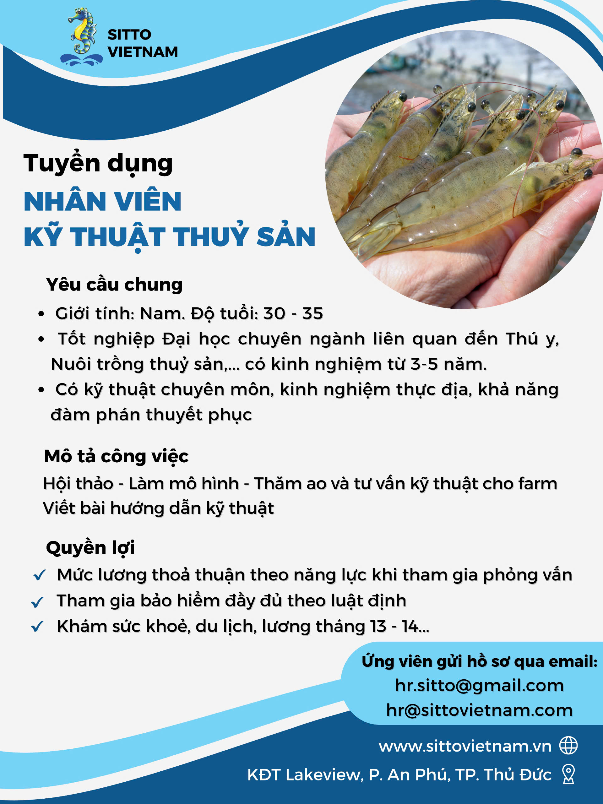 Job decription - nhân viên kỹ thuật thủy sản
