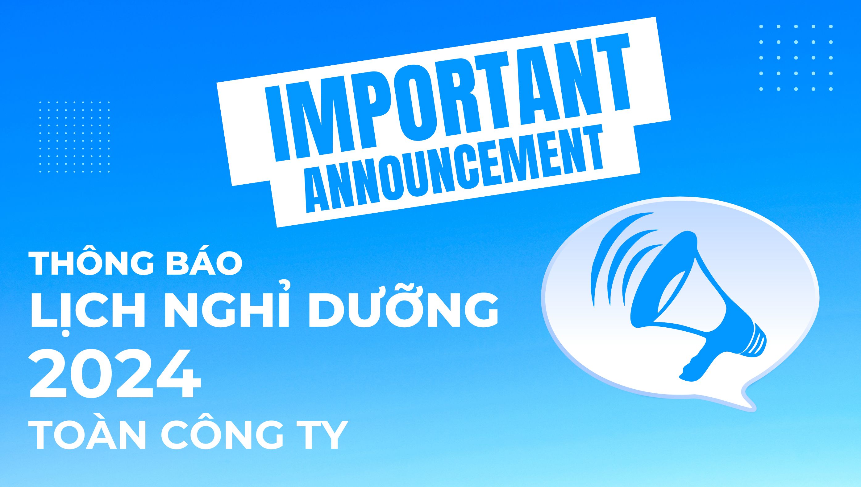 SITTO VIỆT NAM THÔNG BÁO LỊCH NGHỈ DƯỠNG TOÀN CÔNG TY